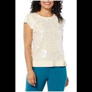 LB70 by Lloyd Boston Women's Entrance Maker Sequin Top Artic Wolf - Regular